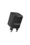 Dual Port Wall Charger with USB-A to USB-C Cable, 10.5W per USB-A Output, ABS Material, UK 3-Pin Plug, Smart Safety System, Ultra-Compact Design - Black - 3