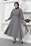 Beli Gathered Belted Dress Gray