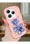 Infinix Hot 40 Pro Compatible Case Camera Protective Pink Silicone Couple Phone Case Floral Pattern