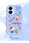 Vivo Y16 Compatible Case Camera Protector Blue Silicone Couple Phone Case Kitty Pattern - 2