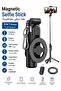 Magnetic Selfie Stick 5 In 1 | 47.5 cm Extendable Tripod With Remote | 360 Degree Rotation Phone Holder | Foldable Mini Vlog Stand - 2