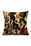 Cubist Art Woman and Coffee Patterned Double-Sided Printed Throw Pillow Cover 43X43 - 2