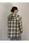 Urban Retro Hooded Oversize Jacket Coat Women's Green Lilac - 5