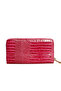 Pink Leather Crocodile Print Women's Wallet - 3