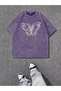 Butterfly Printed Washable Vintage Unisex Oversize T-Shirt