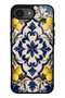 iPhone 16E Royal Lemon Mosaic Design Glossy Phone Case
