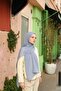 Jacquard Ethnic Pattern Vellure Shawl - Baby Blue - 2