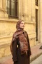 Allure Tulip Pattern Tencel Shawl - Brown - 2
