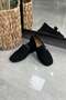 Buckle Detailed Suede Leather Loafers Women's Shoes Black