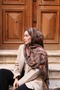 Petra Modern Brush Pattern Shawl - Brown - 2