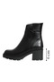 Black Leather Women's Heeled Boots - 4