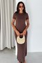 Soft Motion Women's Lycra Crew Neck Slit Maxi Dress - 2