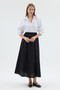 Women's Voile Fabric Crinkled Long Lined Crush Skirt with Pockets - 2