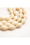 Camel Bone Rosary 33 Beads 7.5x12mm Cream Ivory Marquise Prayer Beads 30g Antique Silver Chain Tassel - 5