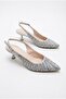 129-2508 Patterned Stone Embroidered 5 cm Heel Height Comfortable Women's Shoes