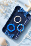 3-Piece Blue and White Pearl Beaded Flexible Women's Ring Set Handmade Minimal Summer Jewelry - 8