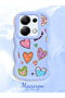 Poco M6 Pro 4g Compatible Case Camera Protector Blue Silicone Couple Phone Case Heart Pattern - 2