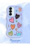 Samsung Galaxy A36 5g Compatible Case Camera Protector Blue Silicone Couple Phone Case Heart Pattern - 2