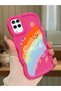Samsung Galaxy A12 Compatible Case Camera Protector Red Silicone Couple Phone Case Rainbow Pattern