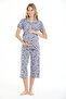 Women's 95% Viscose Maternity & Postpartum Capri Pajama Set - 7