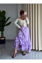 Premium 100% Cotton Muslin Asymmetrical Ruffled Bohemian Diego Long Skirt - 3