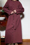 Belted Linen Dress Plum - 4