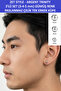 Zet Style Argent Trinity Set of 3 (3-4-5 mm) Silver Color Stainless Steel Single Men's Earrings