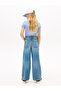 Girl's mabel wide leg denim pants blue - 3