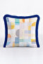 Geometric Abstract Patterned Fringed Pillow Cover - Color Block Bohemian Navy Blue Tassel Throw Pillow Cover - 4