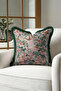 Floral Patterned Bird Motif Fringed Pillowcase-Romantic Garden Boho Navy Blue Tassel Throw Pillow Cover - 7