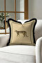 Leopard Print Exotic Fringe Pillowcase - Safari Themed Bohemian Beige Black Tassel Throw Pillow Cover - 4