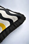 Wave Pattern Fringed Pillow Cover - Geometric Stripe Bohemian Yellow Black Tassel Throw Pillow Cover - 8