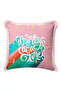 Retro Pop Art Typography Rainbow Fringed Pillowcase - Energetic Summer Pink Tassel Throw Pillow Cover - 3