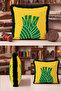 Tropical Leaf Botanical Fringe Pillowcase-Exotic Natural Yellow Green Gray Tassel Throw Pillow Cover - 7