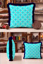 Retro Geometric Turquoise Coral Fringed Pillowcase - Mosaic Ethnic Navy Blue Tassel Throw Pillow Cover - 2