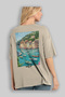 Portofino Italy Beige Oversize Country City Back Printed Unisex T-Shirt 100% Cotton Premium - 3