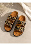 Women's Double Buckle Leopard Patterned Daily Comfortable Non-Slip Sole Summer Slippers - 2