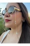 Handmade Pearl Heart Detailed Metal Heart Beaded Glasses Chain – Eyewear Strap Eyewear Accessory Compatible with All Sunglasses and Eyewear Models
