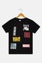 Kids Boy Graphic Print Short Sleeve T-Shirt, Black - 2