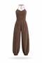Brown Halter Neck Jumpsuit 581239