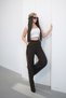 Women's Double Fabric High Waist Wide Leg Palazzo Trousers - 3