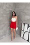 Women's Double Fabric High Waist Classic Shorts with Pleated Detail - 3