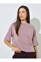 Pink Boxy Fit Round Neck T-Shirt - 3