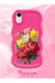 iPhone Xr Compatible Case Camera Protector Red Silicone Couple Phone Case Floral Pattern - 2