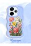 Redmi 13 Compatible Case Camera Protector Blue Silicone Couple Phone Case Floral Pattern - 2