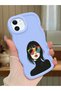 iPhone 11 Compatible Case Camera Protector Blue Silicone Couple Phone Case Girl Pattern