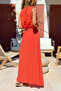 Coral Lined Slit Gathered Cotton Woven Flared Skirt 100 30 - 3