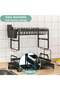 2-Tier Stainless Steel Dish Drying Rack, Kitchen Dish Drainer with Utensil, Cup & Cutting Board Holder, Rustproof Countertop Organizer, Black + Free 600ml Fairy - 4