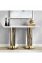 NODREA CONSOLE TABLE MARBLE - WHITE & GOLD - 2