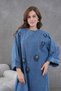Women's Pearl Detailed Long Denim Dress - 6